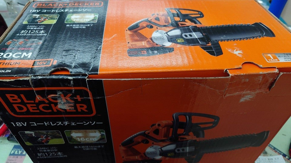 中古品 ブラックアンドデッカー 18Vコードレスチェーンソー GKC1820L2N 囗T巛
