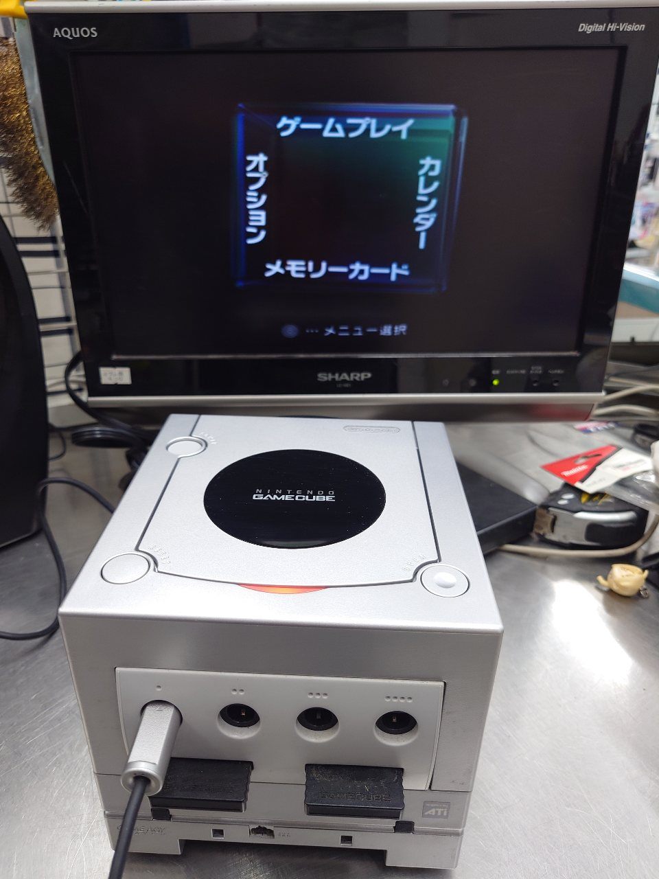 任天堂 ゲームキューブ シルバー ジャンク品 ステーショナリーバッグ付き 囗T巛