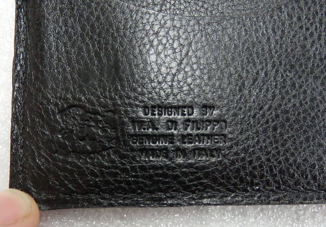 IL BISONTE イルビゾンテ 長財布 がま口小銭入れ付 C0911P ブラック 収納袋付き囗T巛