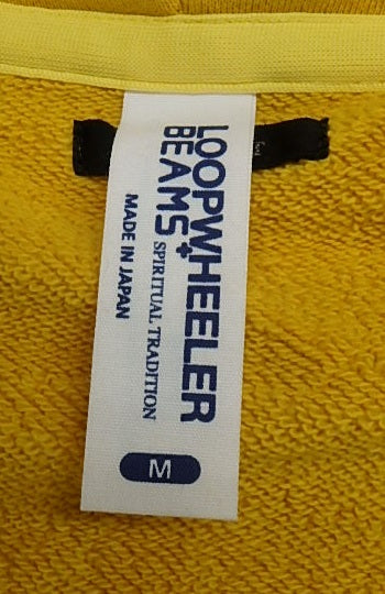BEAMS+ LOOPWHEELER ビームスプラス別注 ループウィラー フルジップパーカー イエロー size:M囗T巛