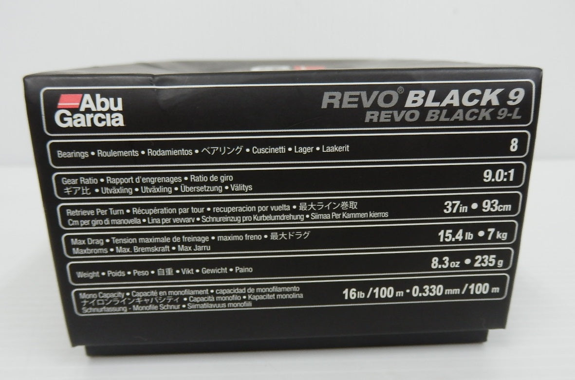 Abu Garcia アブ・ガルシア REVO BLACK9 レボブラック9 9-L ベイトリール 左用 箱・説明書あり 中古囗T巛
