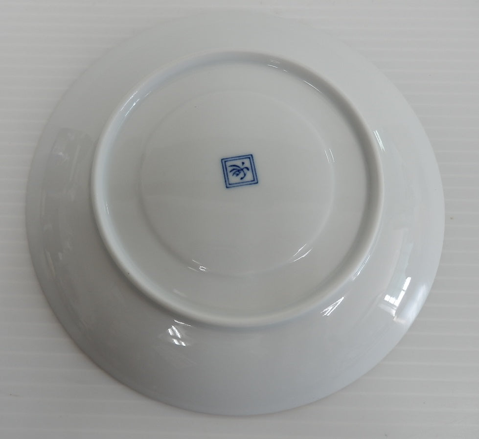 美品!香蘭社 CLASSIC 渕地黒絵花鳥紋 大皿 ペアカップ&ソーサーセット囗T巛