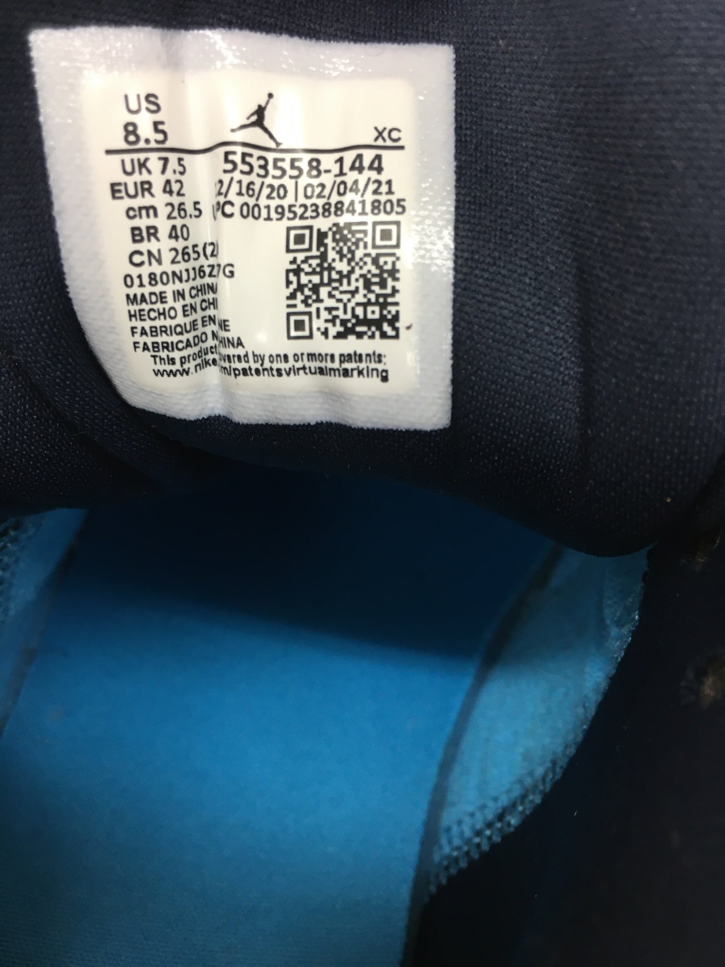 送料無料 NIKE エアジョーダン1Low 553558-144 表記サイズ26.5cm 囗K巛