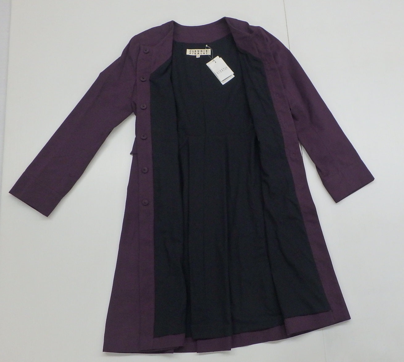 タグ付!CLAUDIE PIERLOT クローディピエルロ コート パープル ハンガリー製 size:T3囗T巛