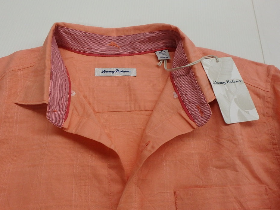 Tommy Bahama ストレッチ長袖シャツ オレンジ size:L囗T巛