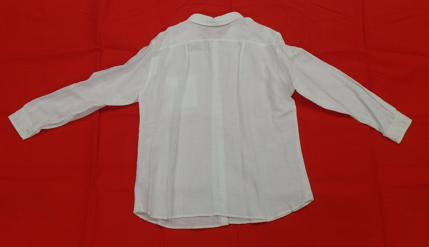 タグ付!NALYA UNTITLED 麻混長袖シャツ ホワイト size:2囗T巛