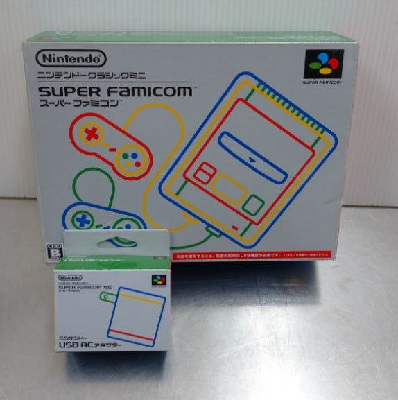 中古美品 任天堂 ニンテンドークラシックミニスーパーファミコン CLV-S-SHVF(JPN) USBアダプター付き囗T巛