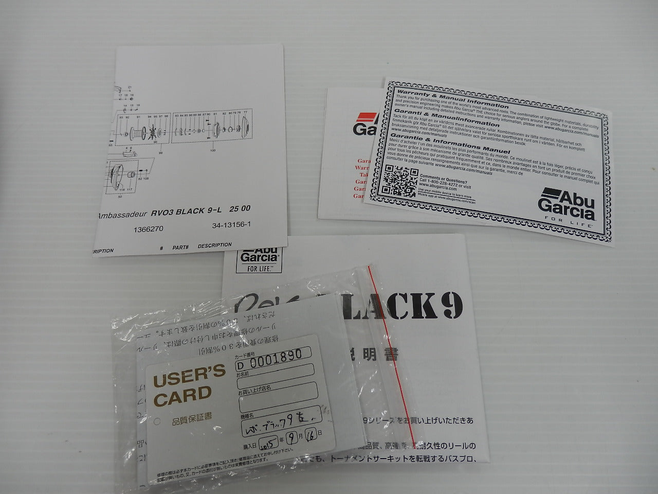 Abu Garcia アブ・ガルシア REVO BLACK9 レボブラック9 9-L ベイトリール 左用 箱・説明書あり 中古囗T巛