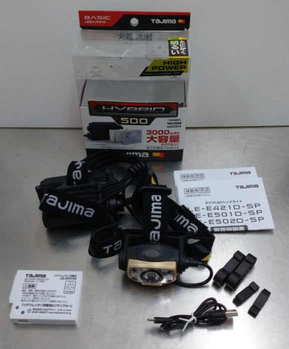 中古品 タジマ LEDヘッドライト LE-E501D-SP 2020年製囗T巛