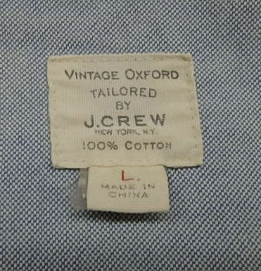 J.CREW オックスフォードシャツ コットン100% ブルー size:L囗T巛