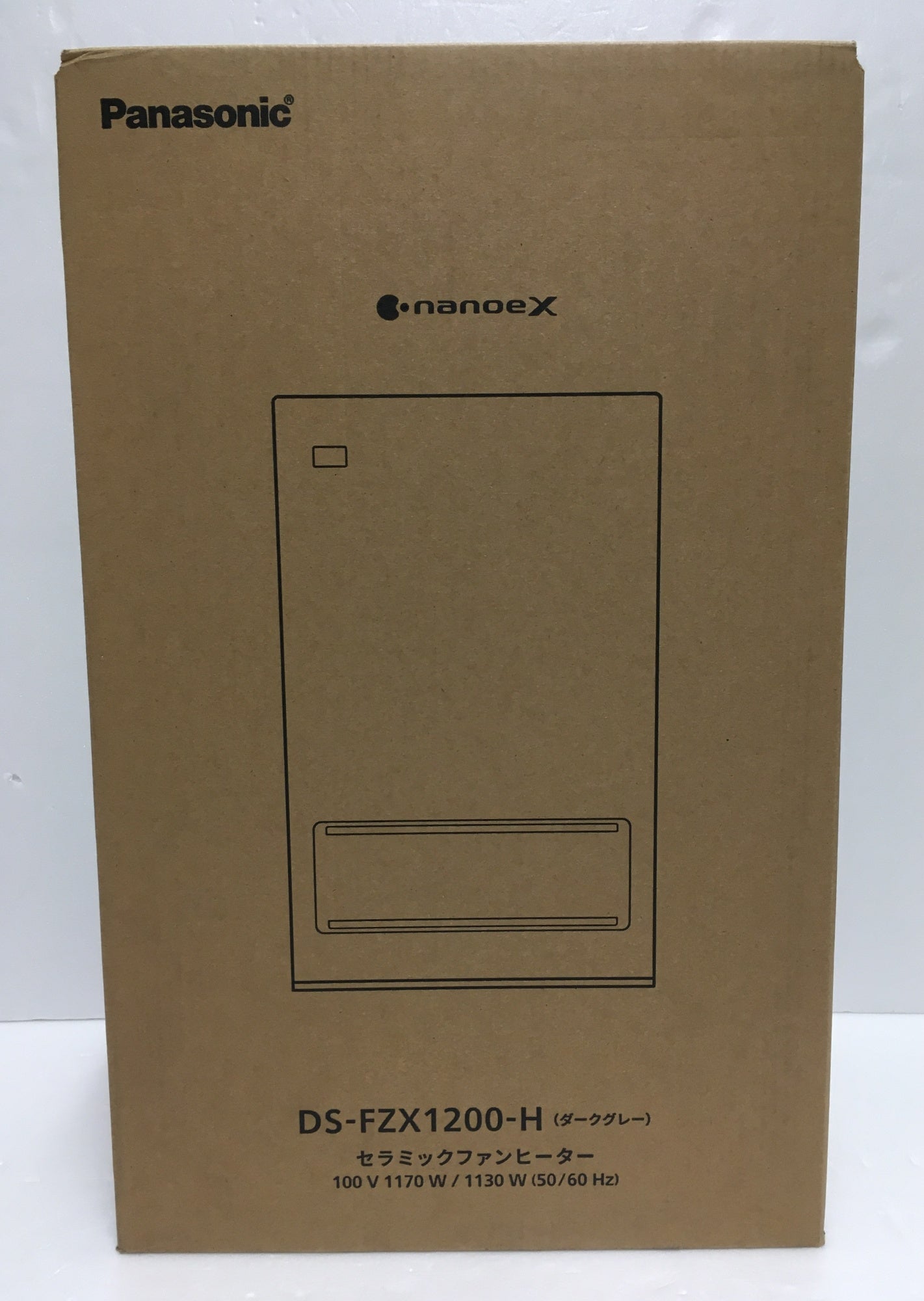 ※送料無料※ Panasonic ナノイーX搭載 セラミックファンヒーター DS-FZX1200-H ダークグレー 未開封 囗G