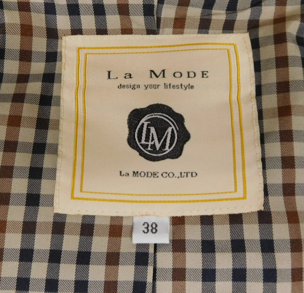 タグ付！La MODE ラ・モード トレンチコート ブラウン size:38囗T巛