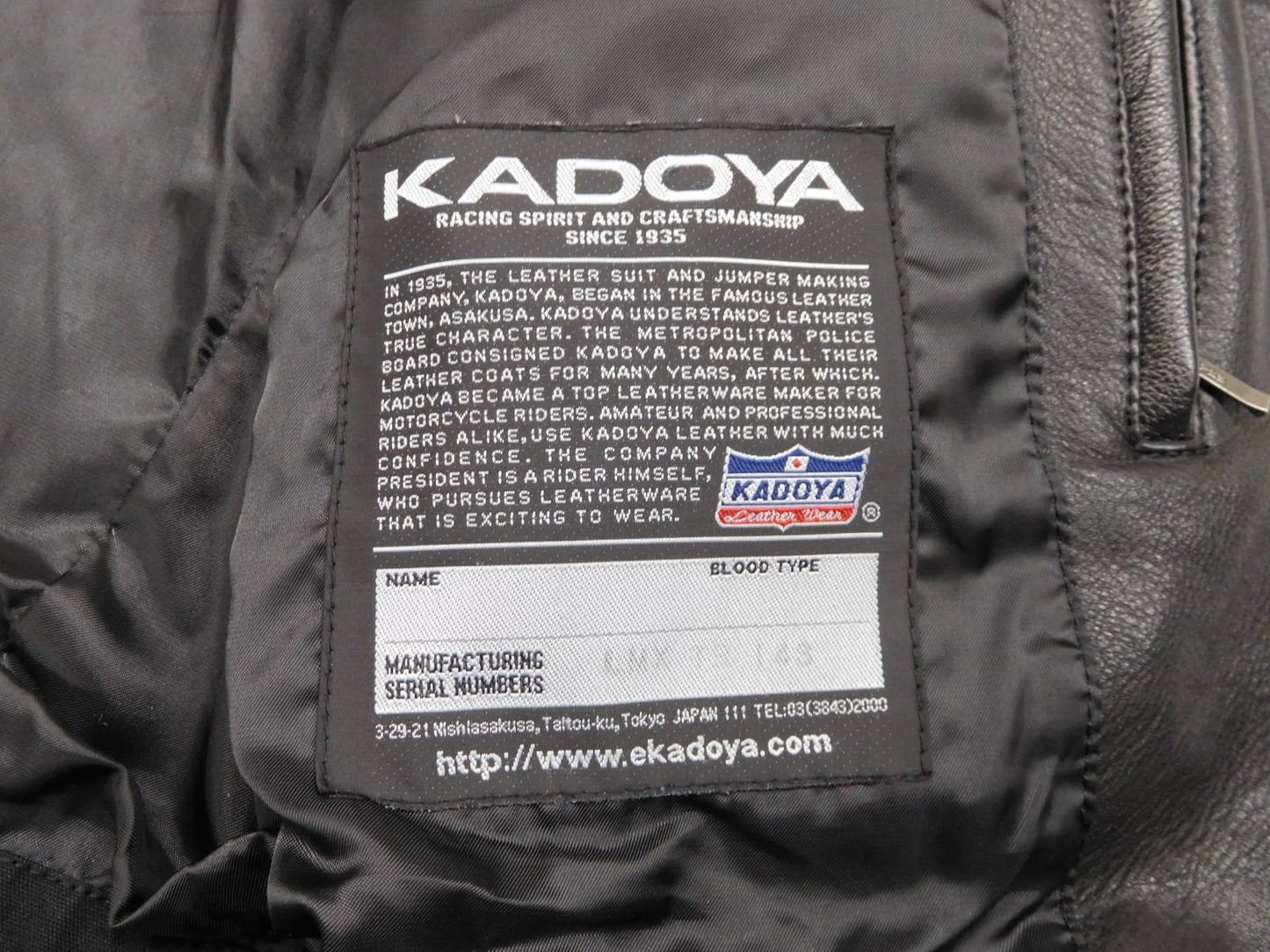 KADOYA カドヤ K'S LEATHER ライダース ジャケット LMX TR ブラック size:S囗T巛