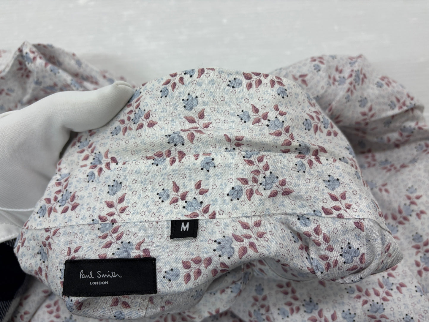 ポールスミス シャツ 花柄 長袖 麻100% サイズM Paul Smith LONDON