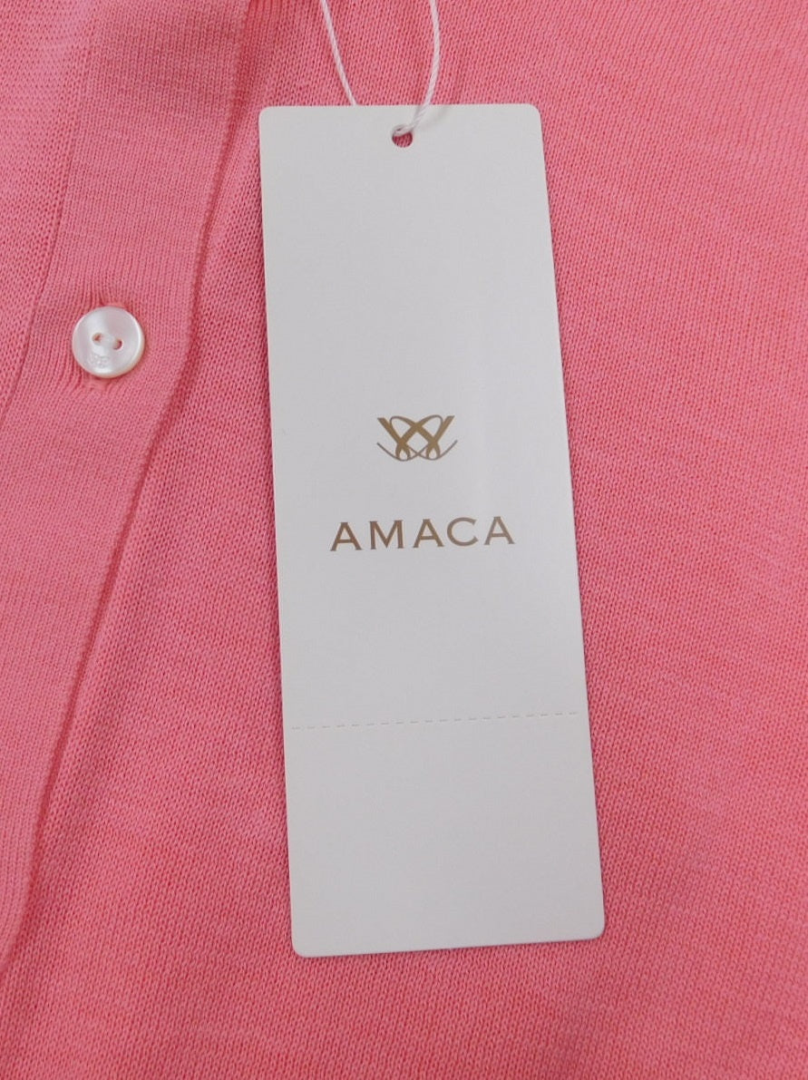タグ付！AMACA アマカ コットンシルク ニットカーディガン ピンク size:38囗T巛