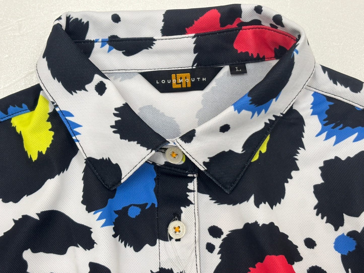 ※送料無料※ LOUDMOUTH ラウドマウス レディース ゴルフ 半袖 柄ワンピース ネオンレオパード サイズL タグ付き 囗G