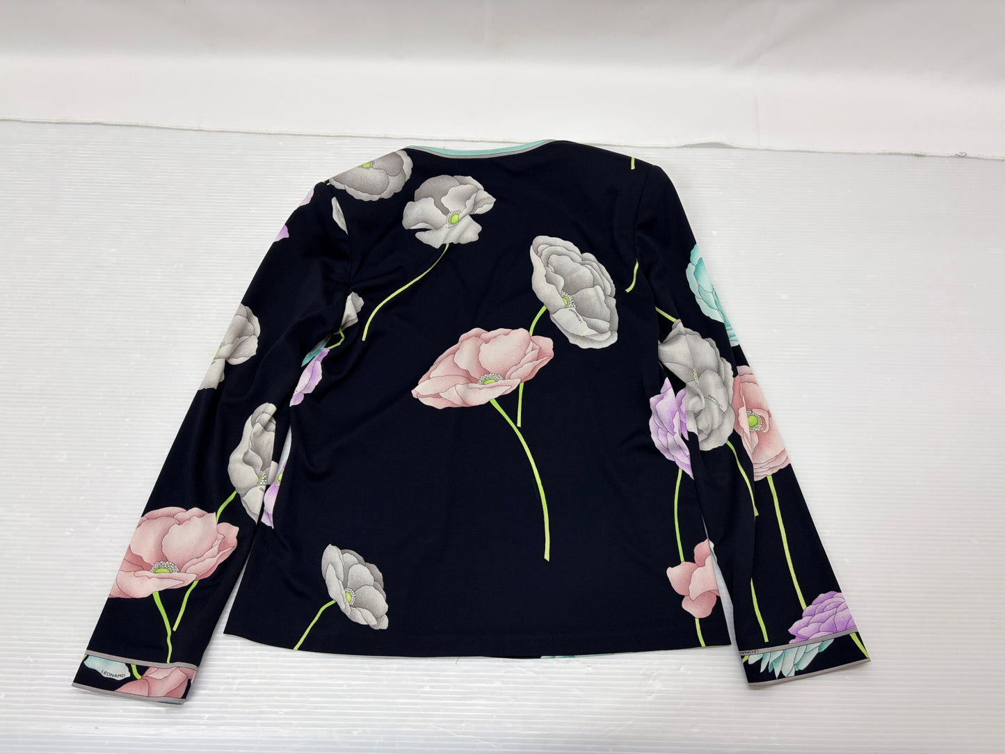 レオナール ファッション ノーカラー ジャケット ストレッチ サイズM LEONARD FASHION