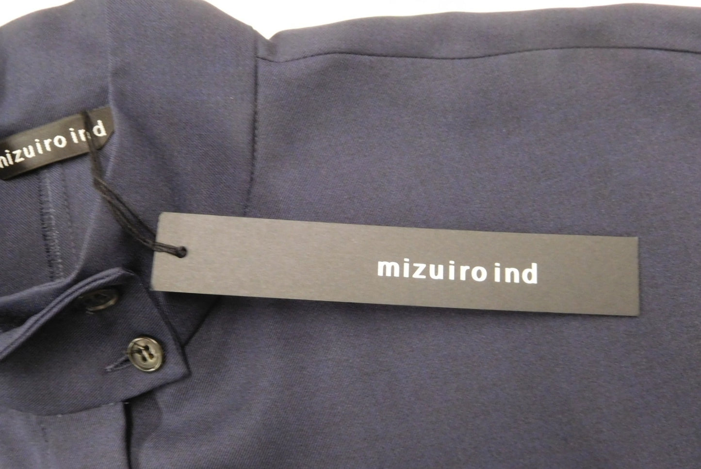 タグ付！mizuiro ind ミズイロインド オーバーサイズシャツ ネイビー 日本製 サイズ表記なし囗T巛