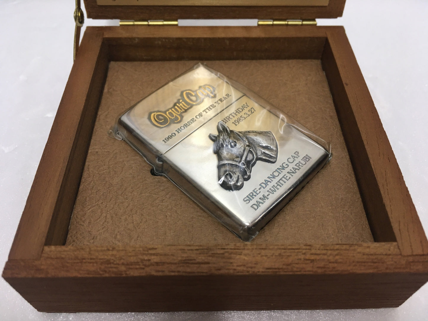 ※送料無料※ ZIPPO ジッポ ライター オグリキャップ 1996年製 競馬 戦歴 木箱付き 未使用 未開封 囗G