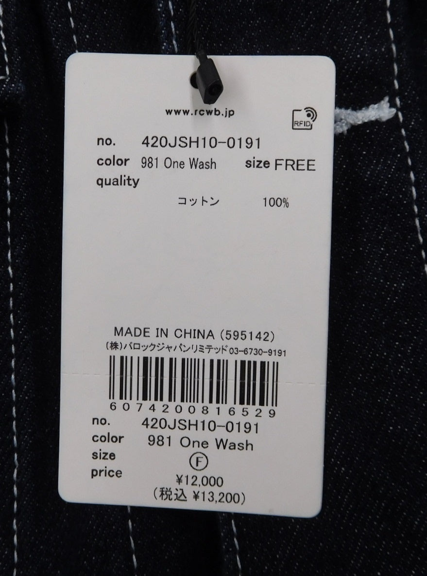 タグ付！RODEOCROWNS ロデオクラウンズ ビッグリボンデニムジャケット ワンウォッシュ size:Free囗T巛