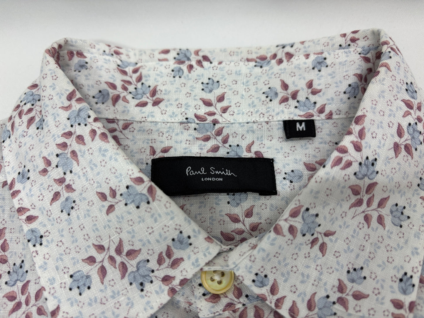 ポールスミス シャツ 花柄 長袖 麻100% サイズM Paul Smith LONDON