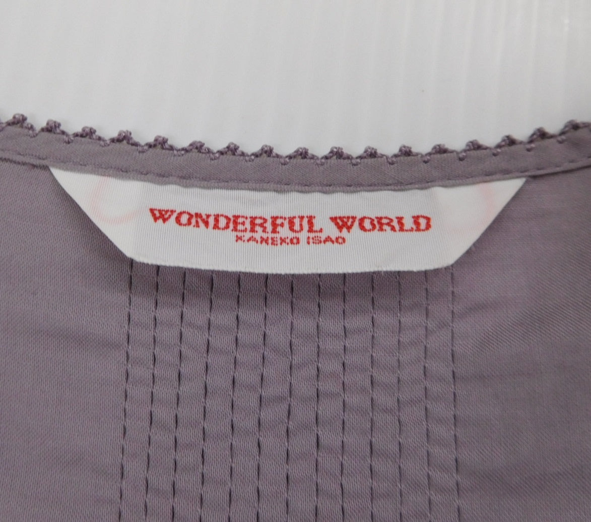 WONDERFUL WORLD カネコイサオ ワンピース W03FA15 綿100％ パープル size:表記なし 中古囗T巛