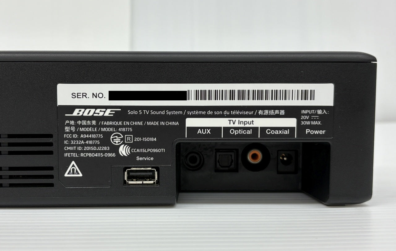 BOSE サウンドバー Solo 5 TV Sound System囗T巛