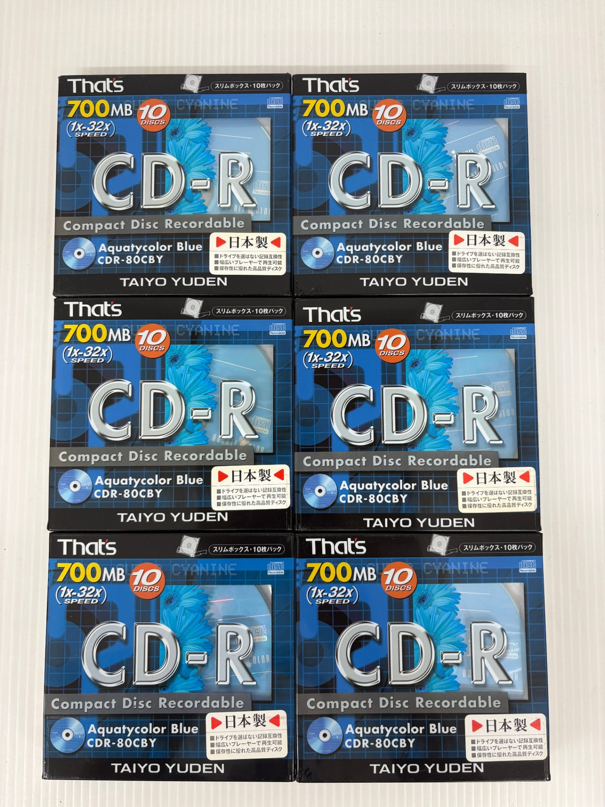 未開封 That’s 太陽誘電 CD-R 700MB 32倍速 10枚×6 計60枚 日本製