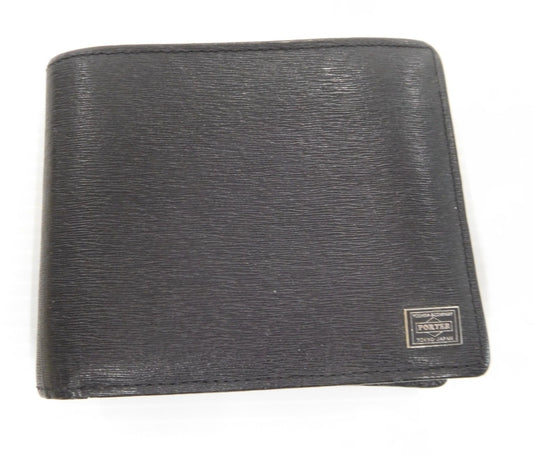 PORTER ポーター 二つ折り財布 カレント ブラック 中古囗T巛