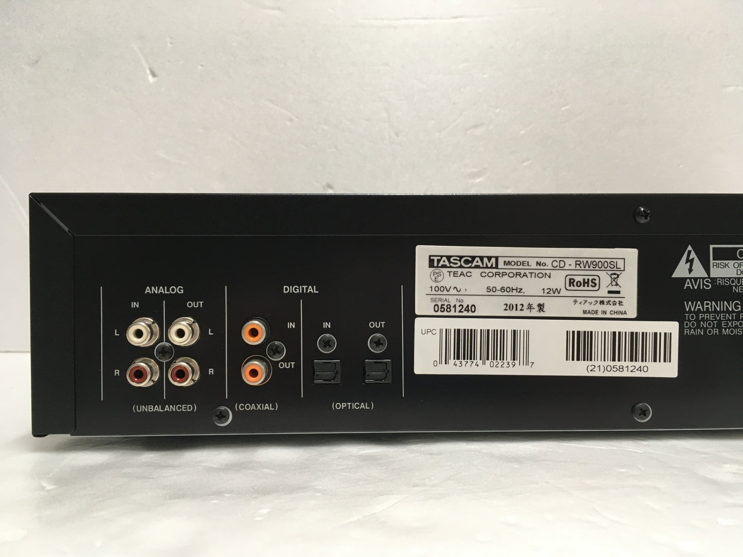 ※送料無料※ TASCAM タスカム 業務用 CDレコーダー CD-RW900SL 2012年製 ジャンク品 囗G