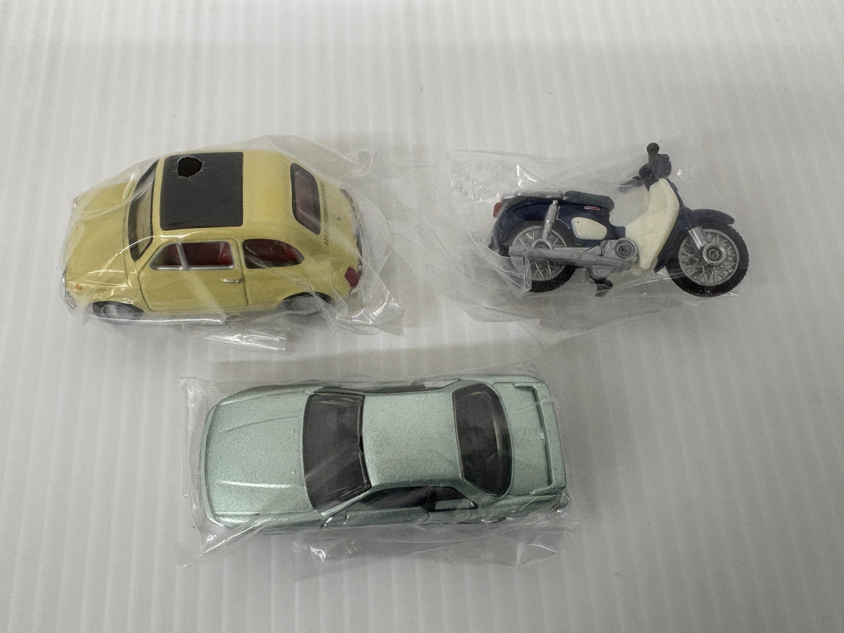 トミカ 3台セット トミカプレミアム 日産シルビア No.08 FIAT500F No.29 ホンダ スーパーカブ No.87 箱付 まとめ売り