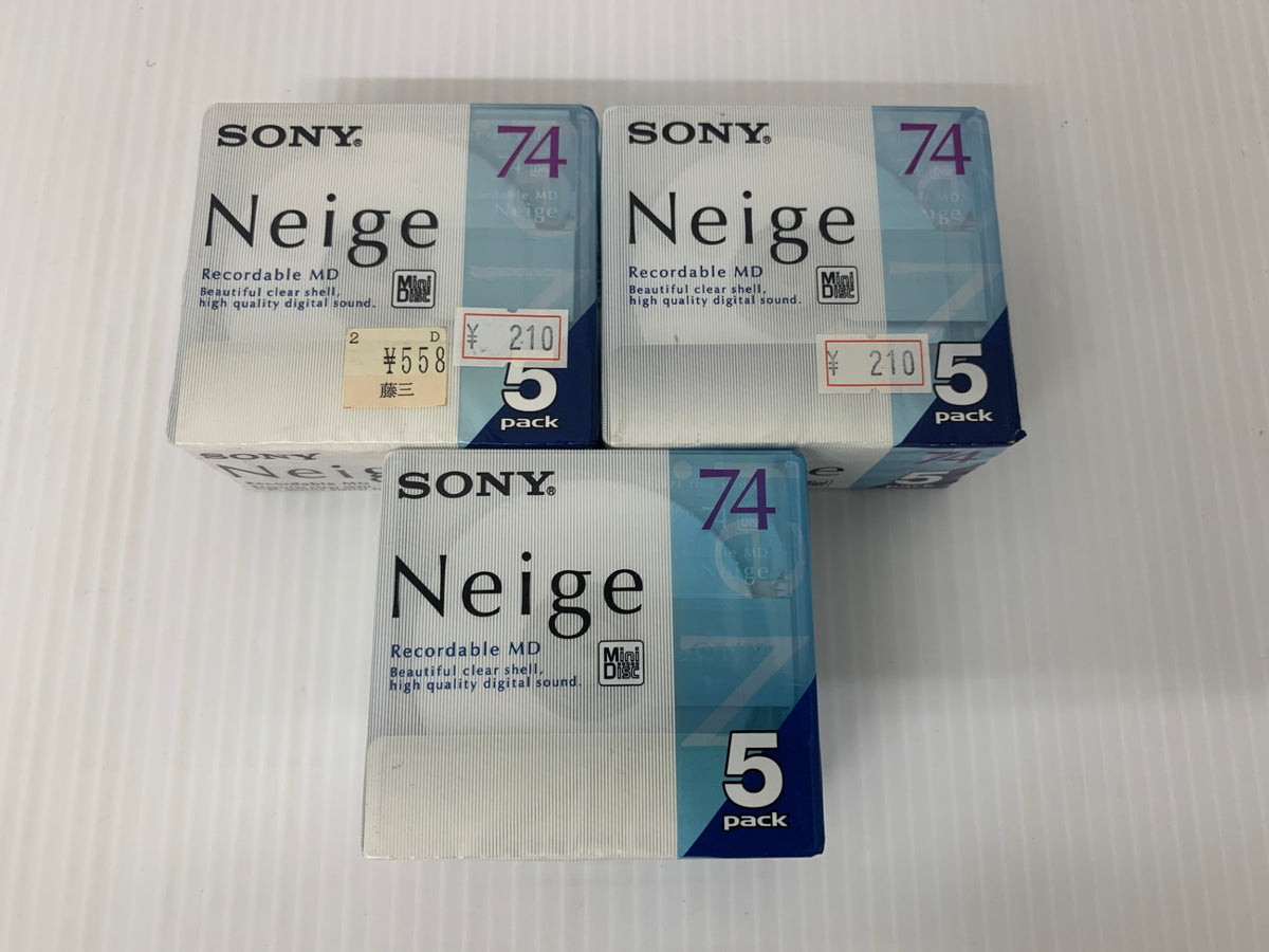 未開封 SONY Neige MD 74分 5枚パック×3 計15枚 5MDW74NED 日本製 ミニディスク