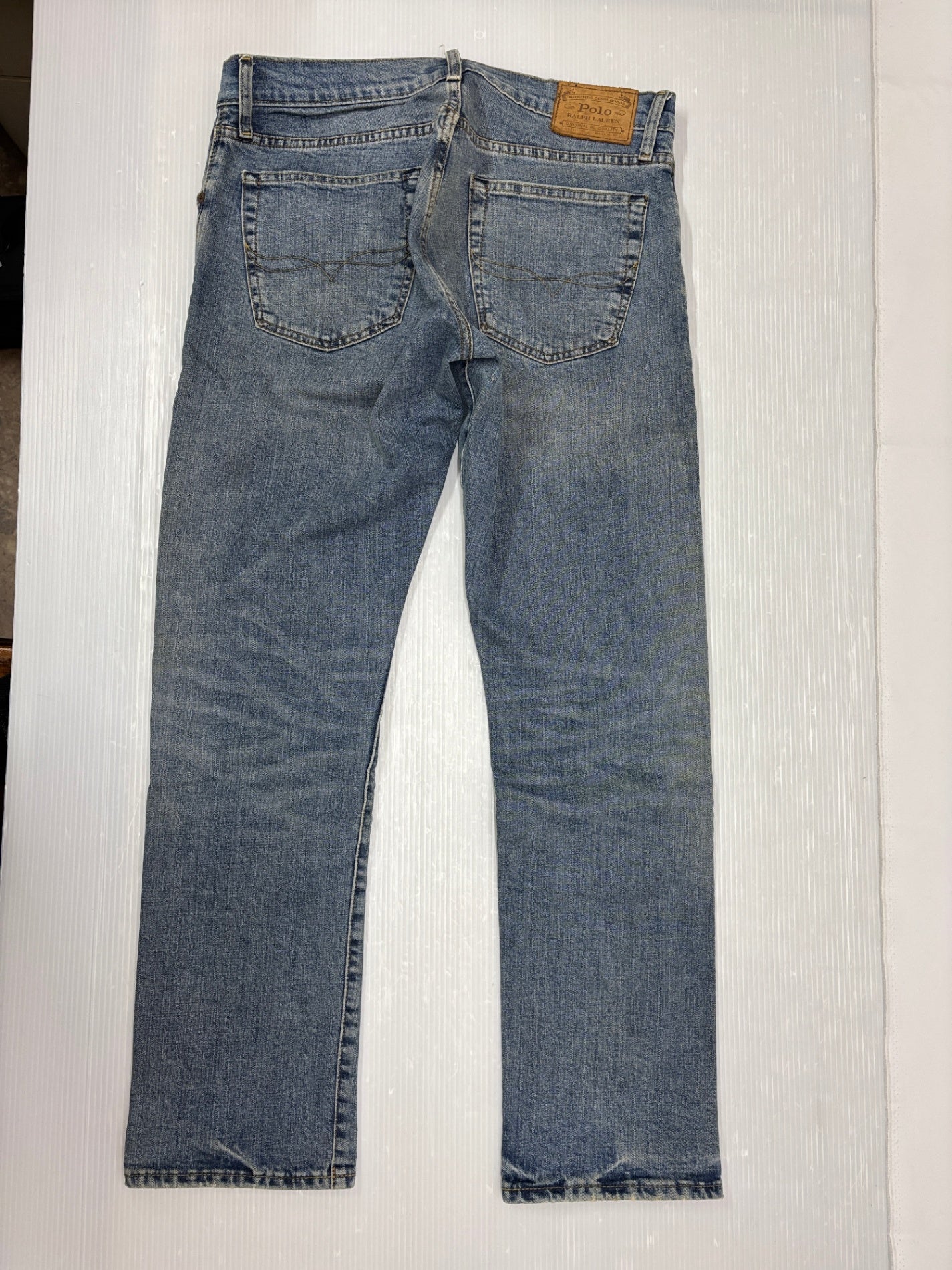 ポロ ラルフローレン デニムパンツ スリム ストレート USED加工 32×30 POLO RALPHLAUREN VARICK SLIM STRAIGHT