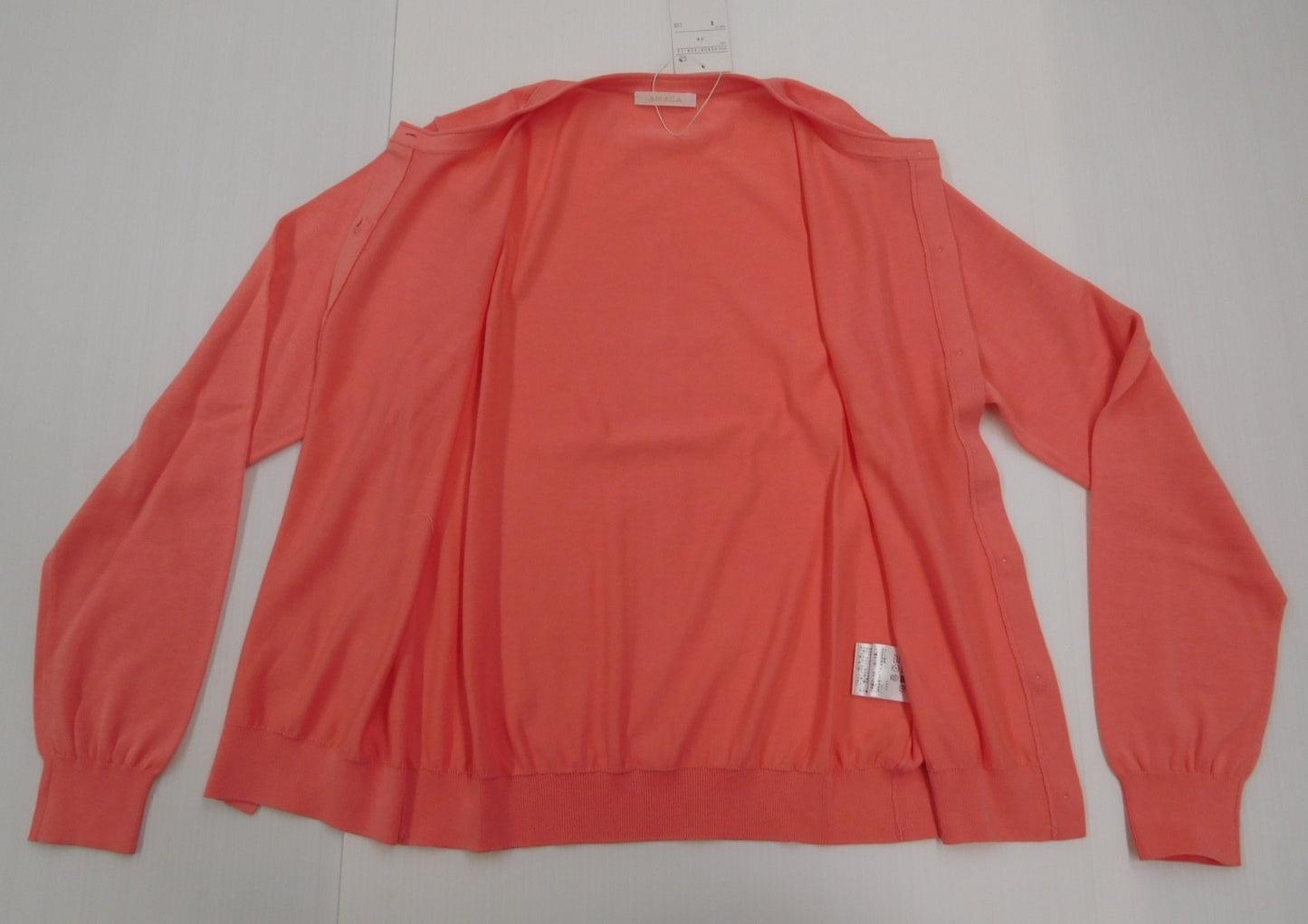 タグ付！AMACA アマカ コットンシルク ニットカーディガン ピンク size:38囗T巛