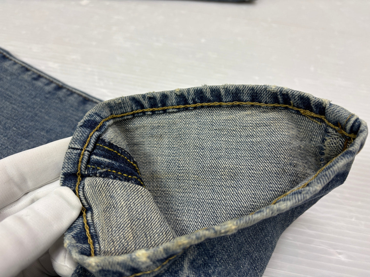 ポロ ラルフローレン デニムパンツ スリム ストレート USED加工 32×30 POLO RALPHLAUREN VARICK SLIM STRAIGHT
