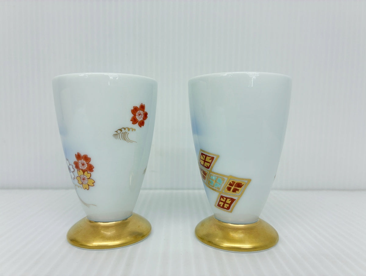 有田焼 深川製磁 組酒杯 富士に金彩