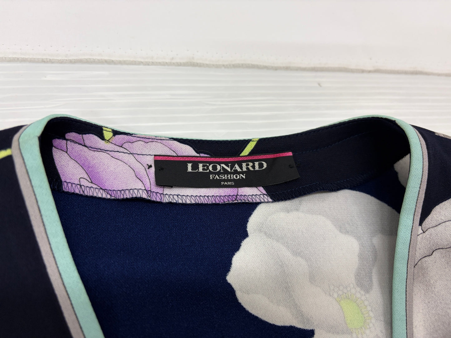 レオナール ファッション ノーカラー ジャケット ストレッチ サイズM LEONARD FASHION