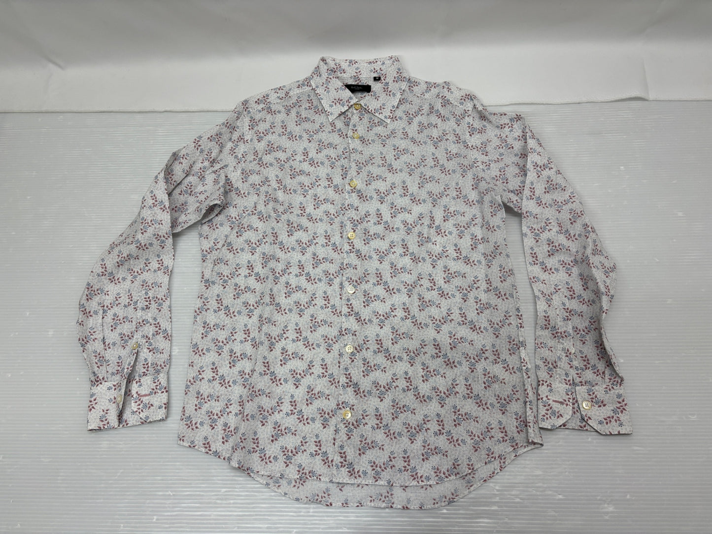 ポールスミス シャツ 花柄 長袖 麻100% サイズM Paul Smith LONDON
