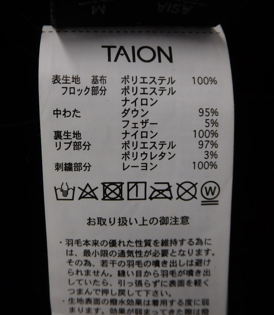 TAION タイオン スカジャン ダウンジャケット ブラック size:M囗T巛