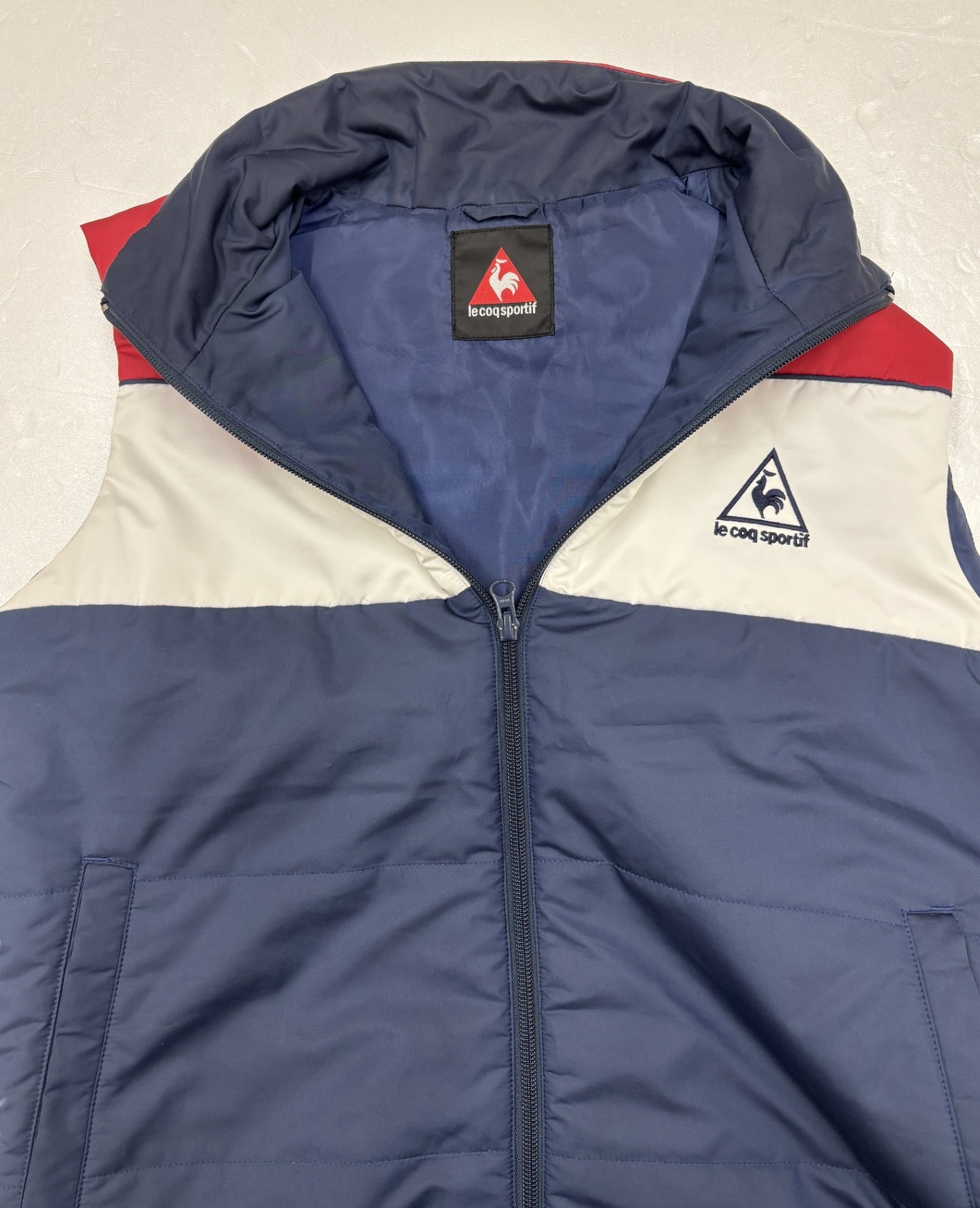 ※送料無料※ le coq sportif ルコック ゴルフ メンズ アウターベスト トリコロールカラー サイズL 古着 囗G