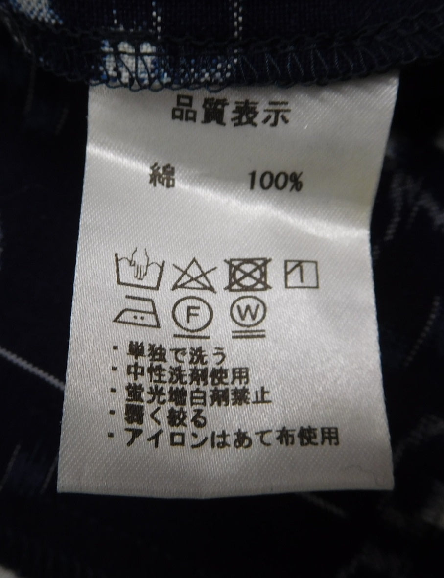 義右ヱ門 ギエモン オカモト商店 ブラウス ネイビー 日本製 綿100％ 久留米絣 size:表記なし囗T巛