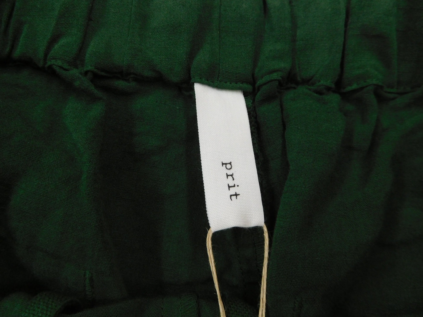 タグ付！prit  コットンリネン交織高密度ウェザー テーパードイージーパンツ グリーン P72316 日本製 size:ONESIZE囗T巛