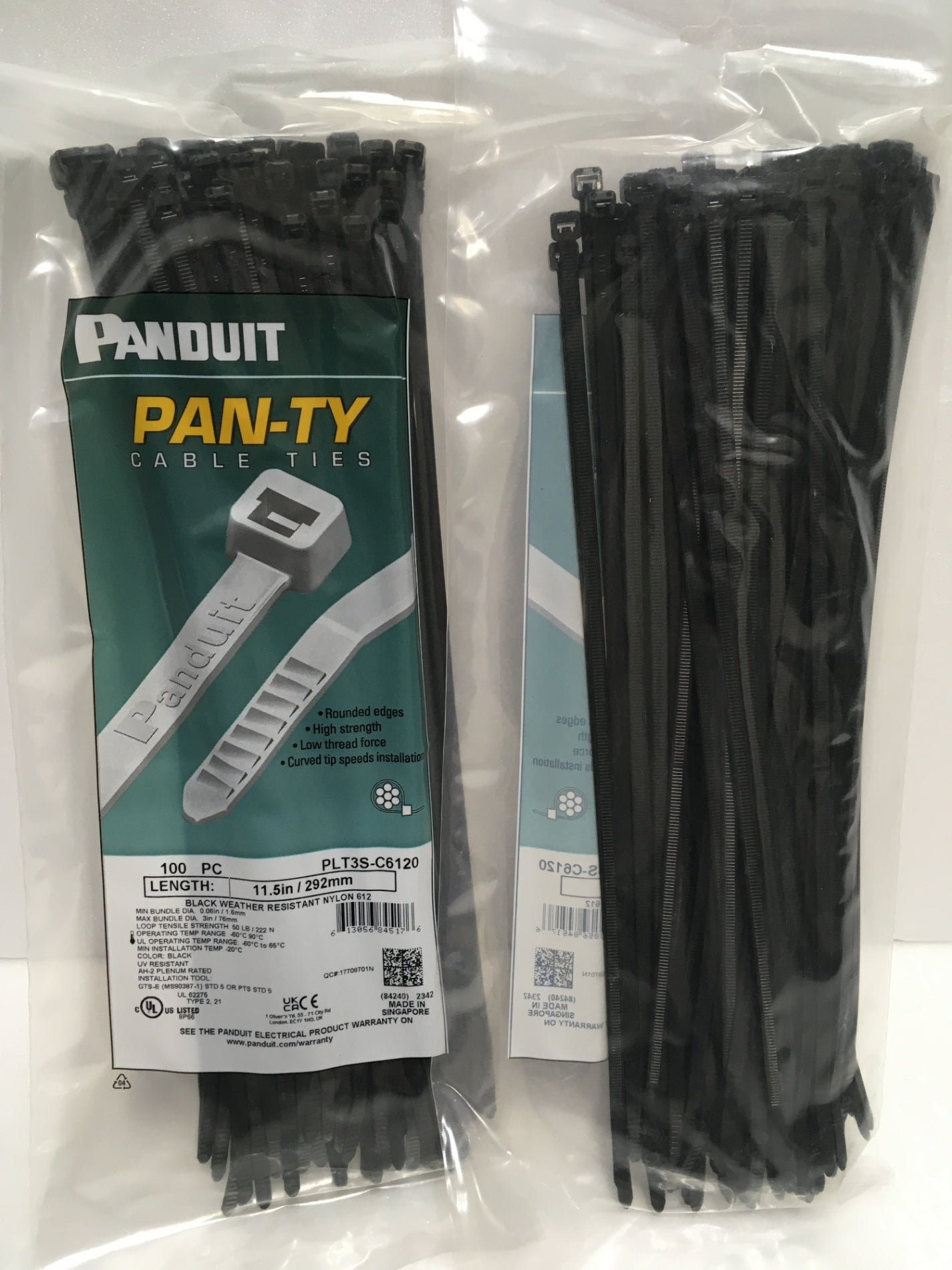 ※送料無料※ PANDUIT パンドウイット ナイロン612製結束バンド 100本入り PLT3S-C6120 5袋セット 未開封 囗G