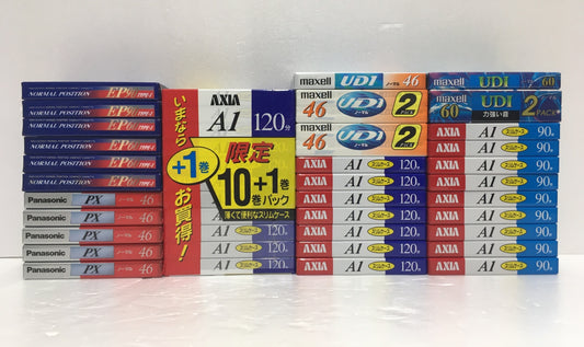 ※送料無料※ 未開封 カセットテープ ノーマル 46本セットmaxell Panasonic AXIA 長期保管品 囗G