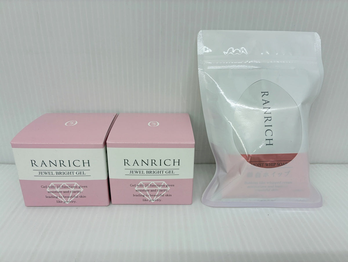 RANRICH 美白オールインワン 宝石ジェル 50g×2 卵白ホイップ石鹸 1