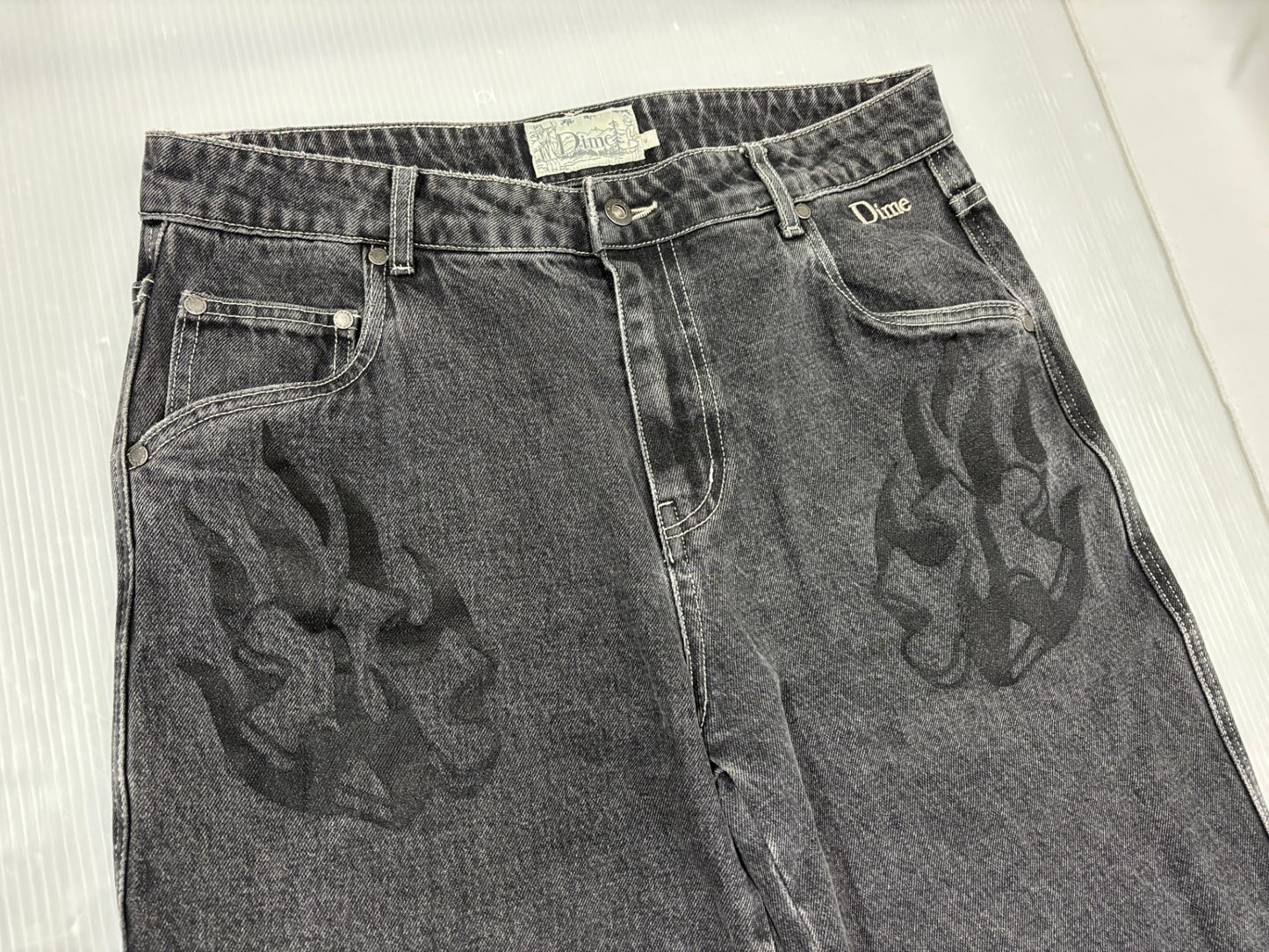 ダイム デニムパンツ サイズM　Dime FLAMEPUZZ RELAXED DENIM PANTS BLACK WASHED