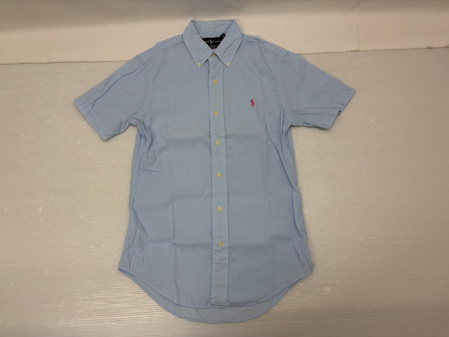 ラルフローレン 半袖シャツ 麻 綿 ボタンダウン サイズS POLO RALPH LAUREN