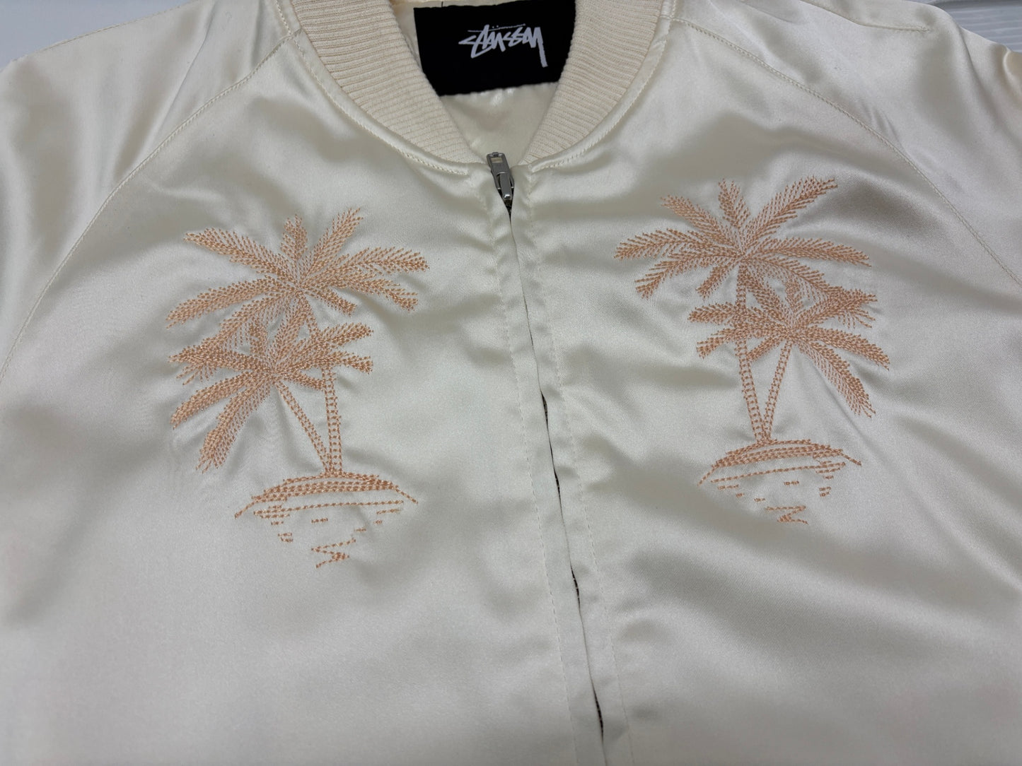 ステューシー スカジャン ヤシの木 刺繍 STUSSY サイズS