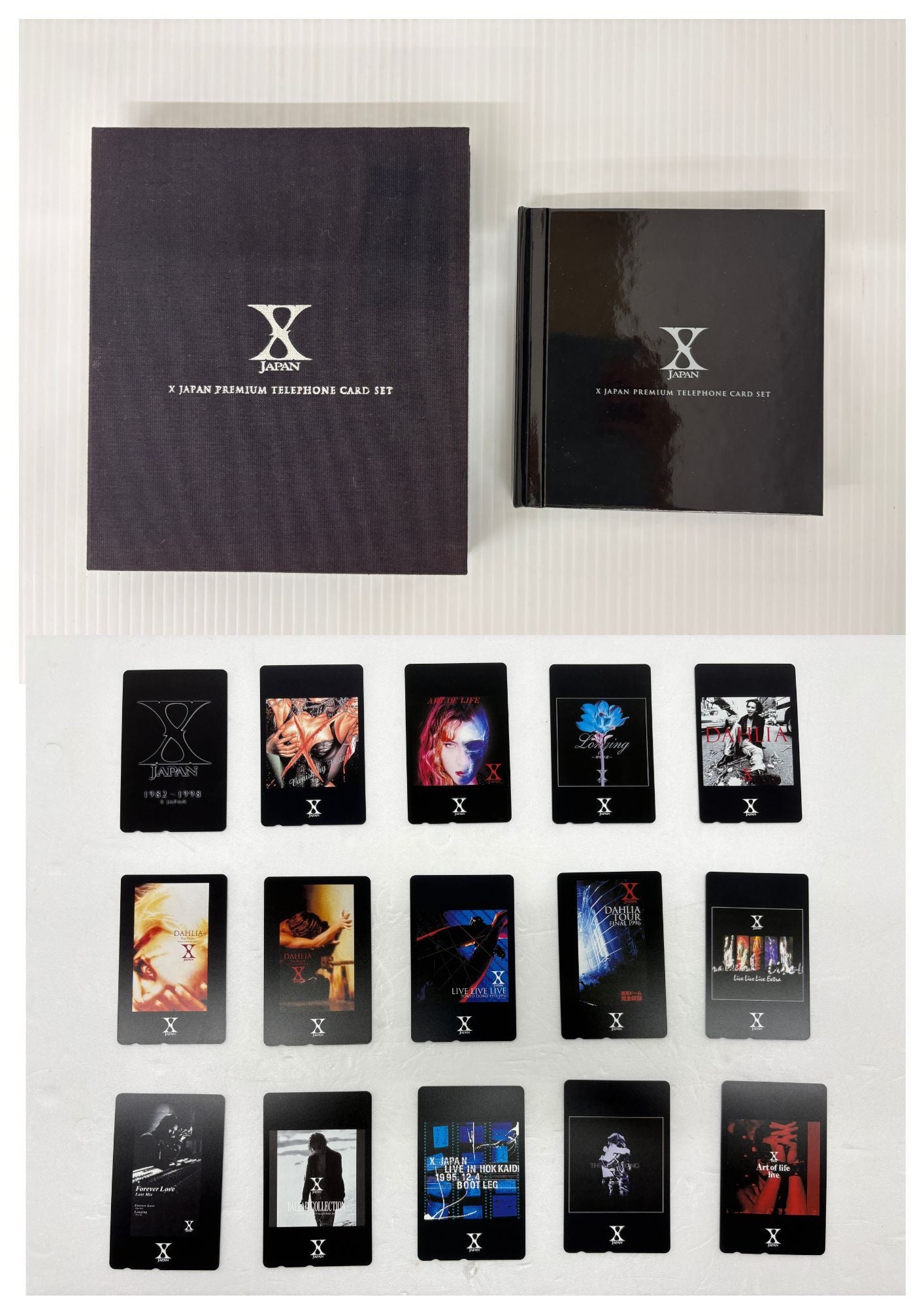 【未使用】X JAPAN PREMIUM TELEPHONE CARD SET テレカ15枚 BOX付 YOSHIKI hide TOSHI 完品