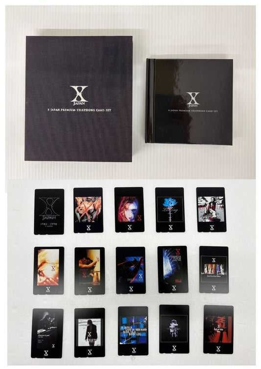 【未使用】X JAPAN PREMIUM TELEPHONE CARD SET テレカ15枚 BOX付 YOSHIKI hide TOSHI 完品